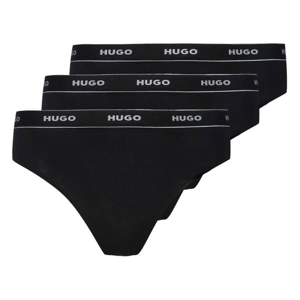 Hugo Stripe Tanga 3 Enheder Sort XL Kvinde