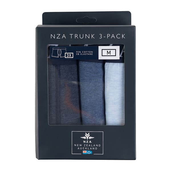 Nza New Zealand Lukas Boxers 3 Enheter Blå L Man