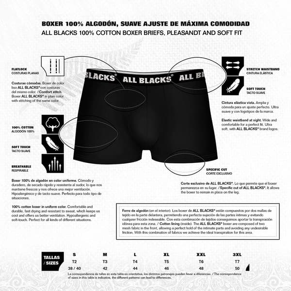 All Blacks Pk4686 Boxers 10 Enheder Sort,Grå S Mand
