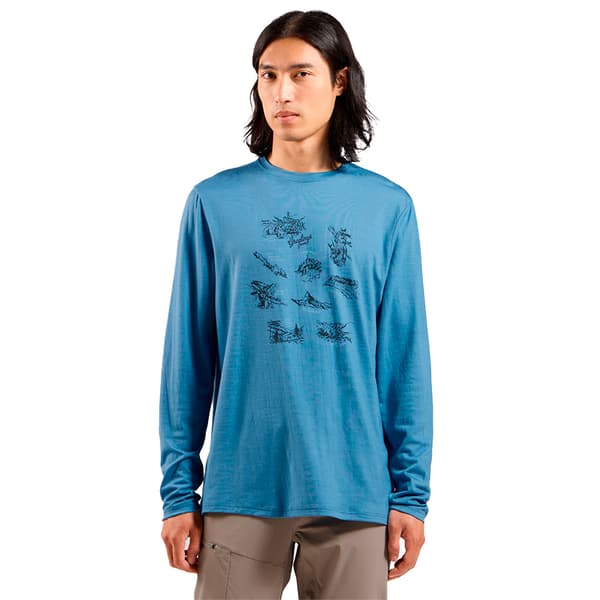 Odlo Merino 200 Tourist Langærmet Baselayer Blå M Mand
