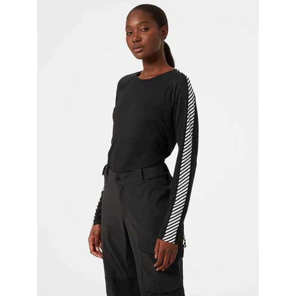Helly Hansen Lifa Active Stripe Crew Langærmet Baselayer Sort XS Kvinde