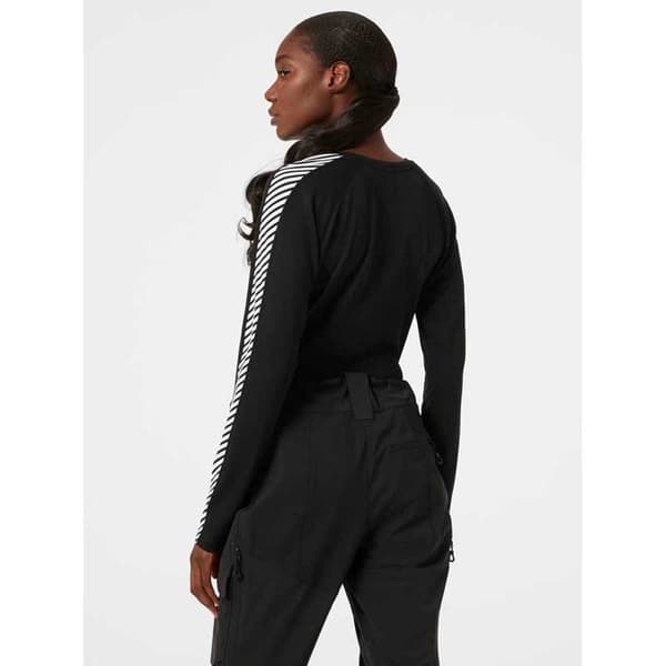 Helly Hansen Lifa Active Stripe Crew Langærmet Baselayer Sort XS Kvinde