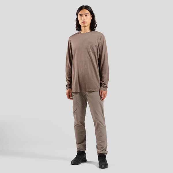 Odlo Merino 200 Pocket Långärmad Baslager Brun L Man