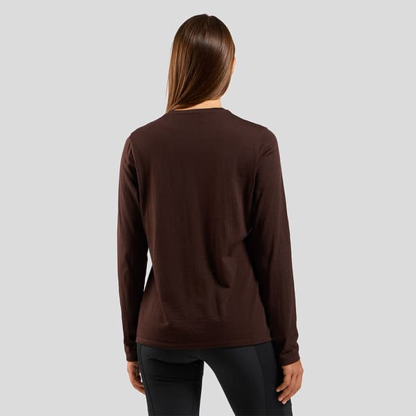 Odlo Merino 200 Pocket Langærmet Baselayer Brun XL Kvinde