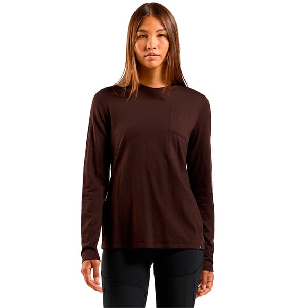 Odlo Merino 200 Pocket Langærmet Baselayer Brun XL Kvinde