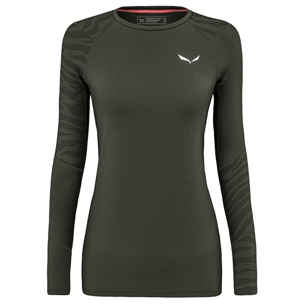 Salewa Cristallo Warm Alpine Merino Responsive Langærmet Baselayer Grøn L Kvinde