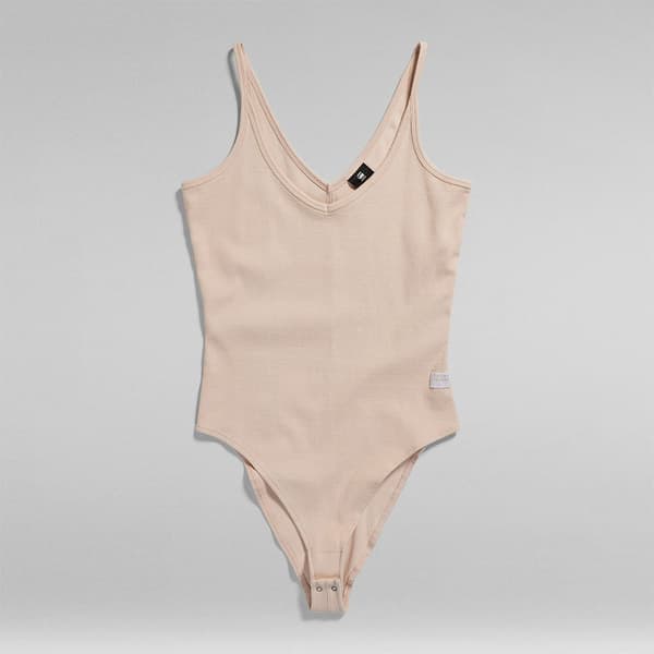 G-star Spaghetti Strap Ribbed ærmeløs Krop Beige L Kvinde