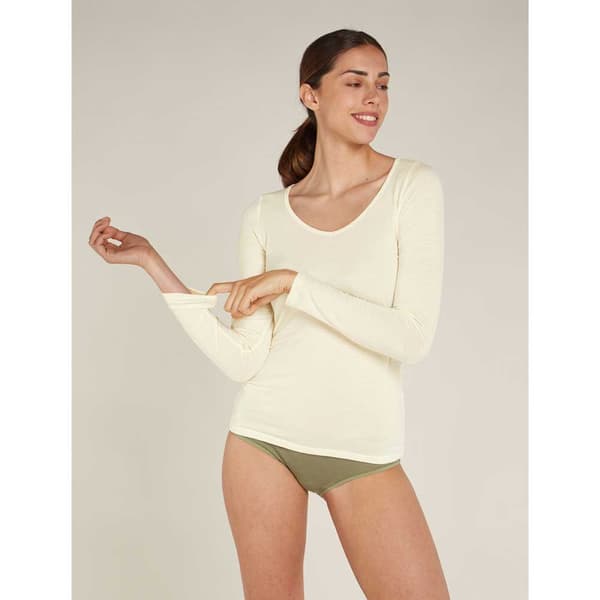 Icebreaker Merino 150 Siren Sweetheart Langærmet Baselayer Beige S Kvinde