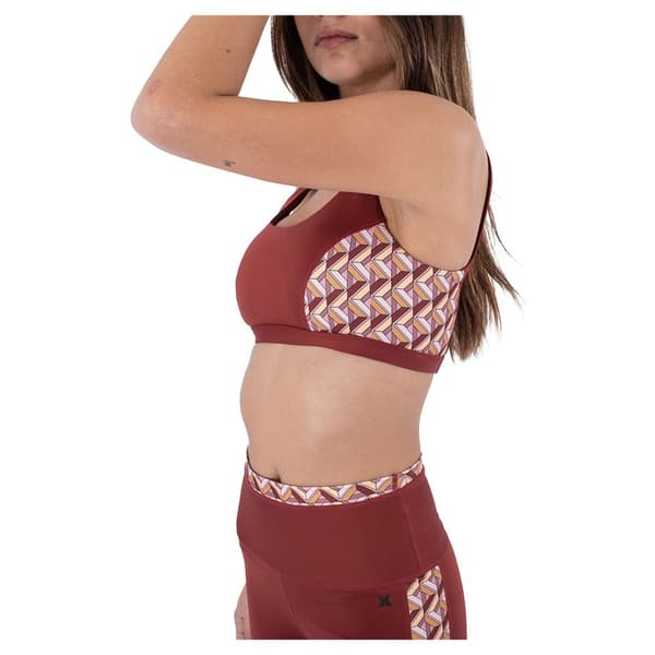 Hurley City Block Scoop Neck Sports-bh Med Lav Støtte Rosa S Kvinde