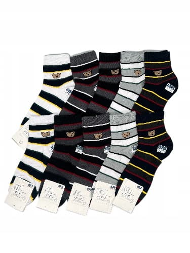 Herresokker 10-PAK Pesail Farverig Bamse 95 % Bomuld Sockpety 42-46