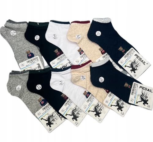 Miesten sukat 10-PACK Pesail värikäs nalle 95 % puuvillaa Sockpety 40-44