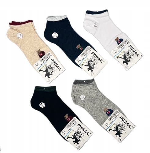 Miesten sukat 5-PACK Pesail värikäs nalle 95 % puuvillaa Sockpety 42-46