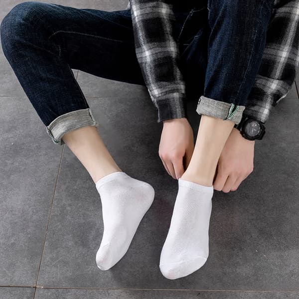 FODSOKKER 100% BOMULD Komfortable UNISEX Bomuld 38-44 HVIDE