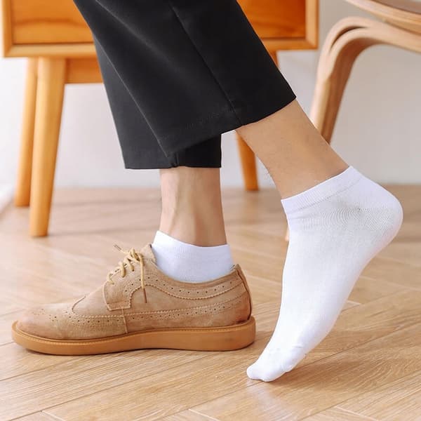 FODSOKKER 100% BOMULD Komfortable UNISEX Bomuld 38-44 HVIDE