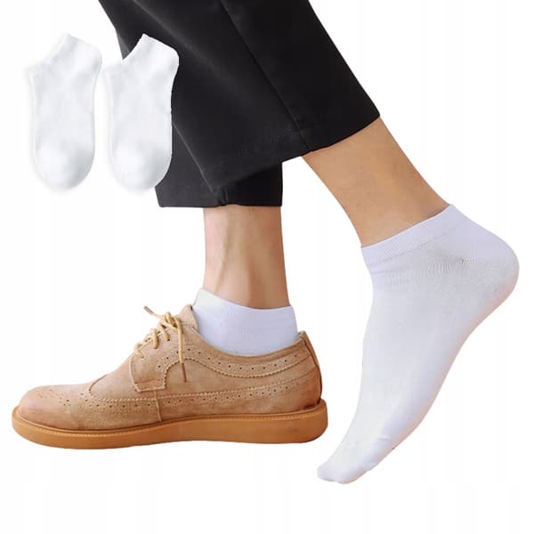 FODSOKKER 100% BOMULD Komfortable UNISEX Bomuld 38-44 HVIDE