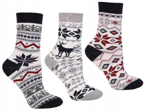 Damstrumpor Varma långa strumpor med frottémönster MORAJ 3-PACK 35-38