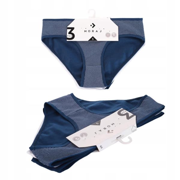 Klassiska damtrosor i bomull, slät bikini, bekväm MORAJ 3-pack S