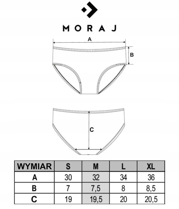 Klassiska damtrosor i bomull, slät bikini, bekväm MORAJ 3-pack S