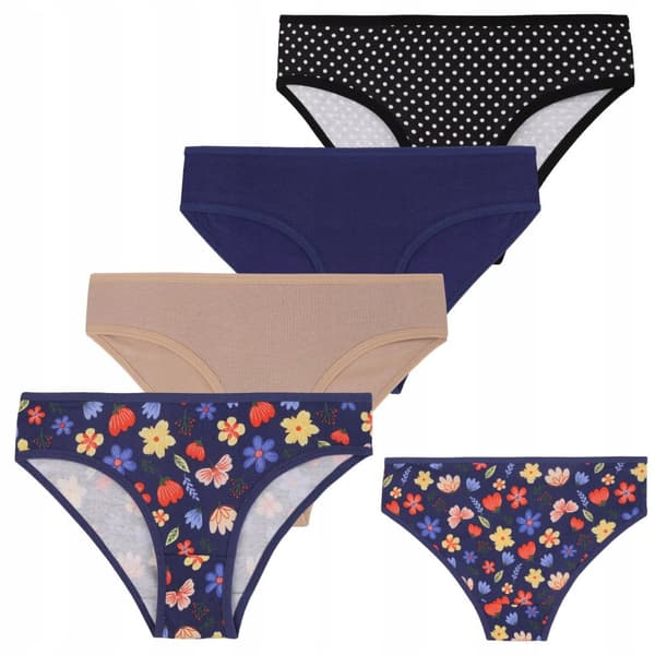 Flicktrosor i bomull för barn i blommor MORAJ 4-PACK 158-164
