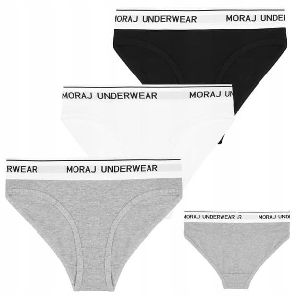 DAMTROSOR Klassiska bomullstrosor med bred resår MORAJ 3-PACK XL