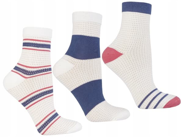 DAMSTRUMPOR 3/4 Ankel med Mesh Klassiska 3-PACK MORAJ 35-38
