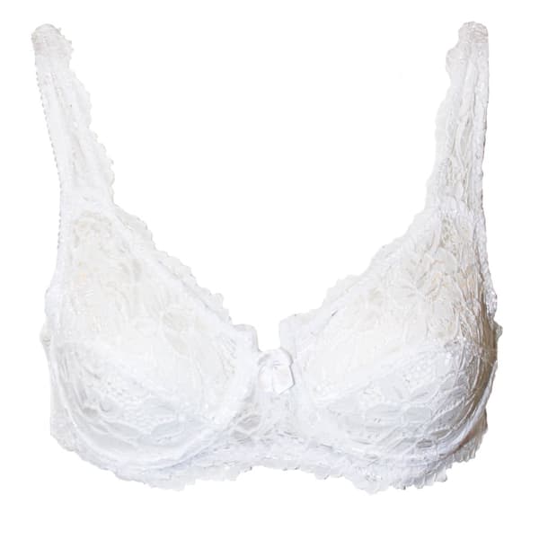 Marlon Womens/Ladies Sarah Lace Underwired Bra med spets White 38D