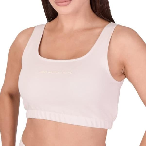 Top Court Femme - PROJET X PARIS - Beige - Rund hals - Bred axelrem - Elastisk nederkant