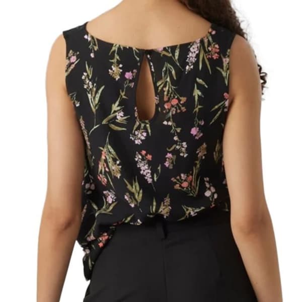 Dam-Top Vero Moda Easy - Svart - Leopardtryck - Rund hals