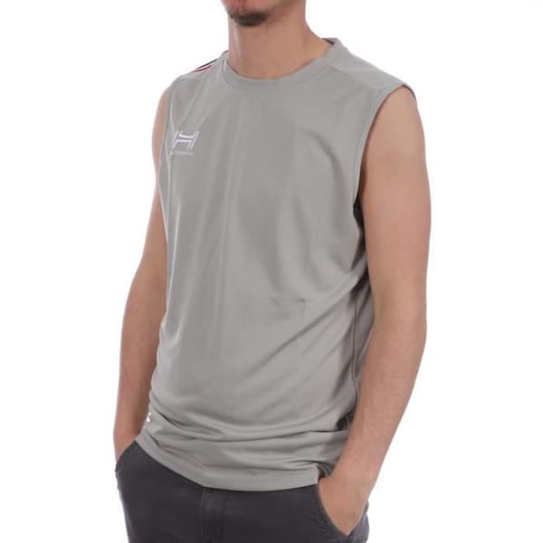 Grå Herrtanktop - Hungaria Training Pro - Utan Ärmar - Röda Banden