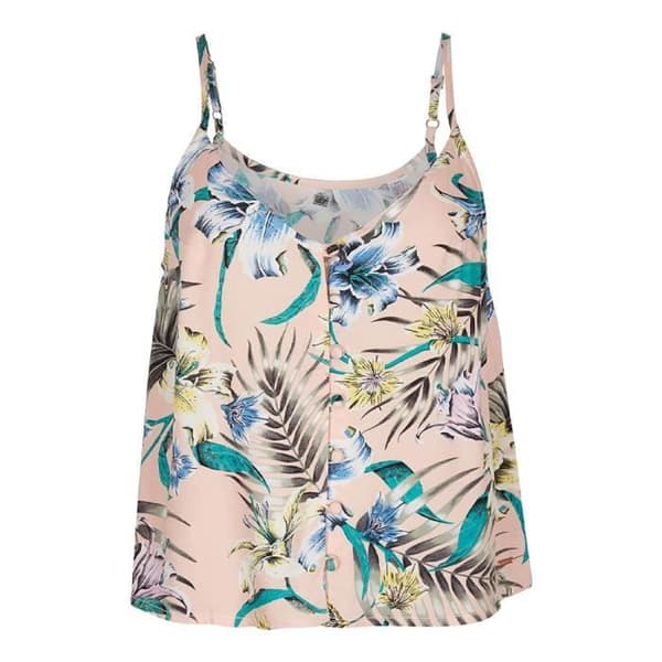 Rosa Mönstrad Tanktop Dam O'Neill Woven Button
