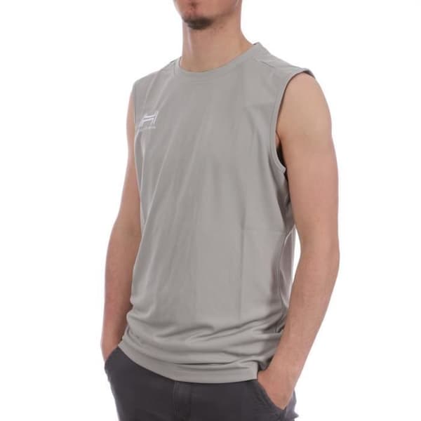 "Hungaria Träningspro T-shirt utan ärmar för män - Grå - Gröna ränder - Basket"