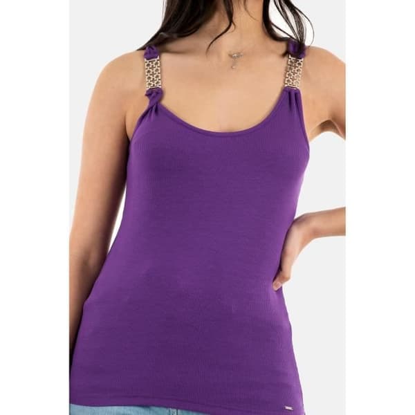 Morgan 231-Dua Violet Tanktop - Dam - Åtsittande - Rundad Hals