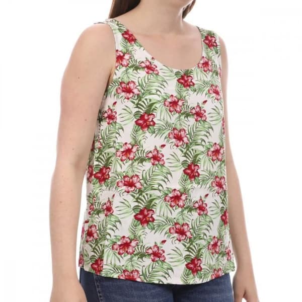 Topp Dam - Vero Moda - Simply Easy - Vit/Grön/Röd - Blommönster - 100% viskos