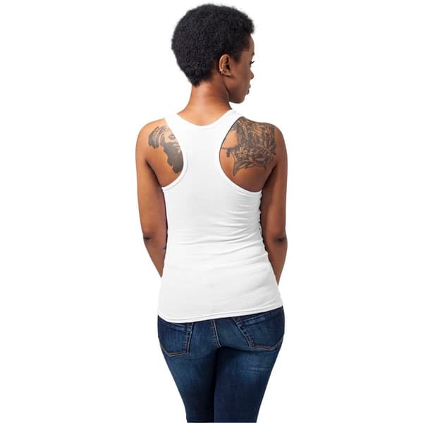 Damtop - Urban Classics - Knappad - Slim fit - Rund hals - Vit