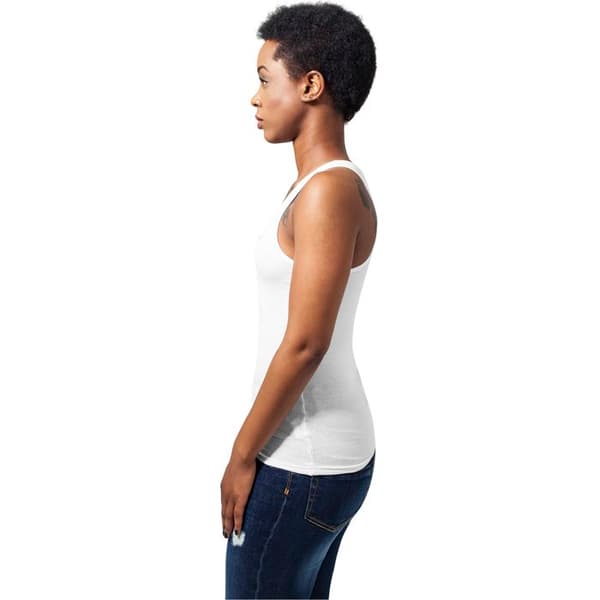 Damtop - Urban Classics - Knappad - Slim fit - Rund hals - Vit