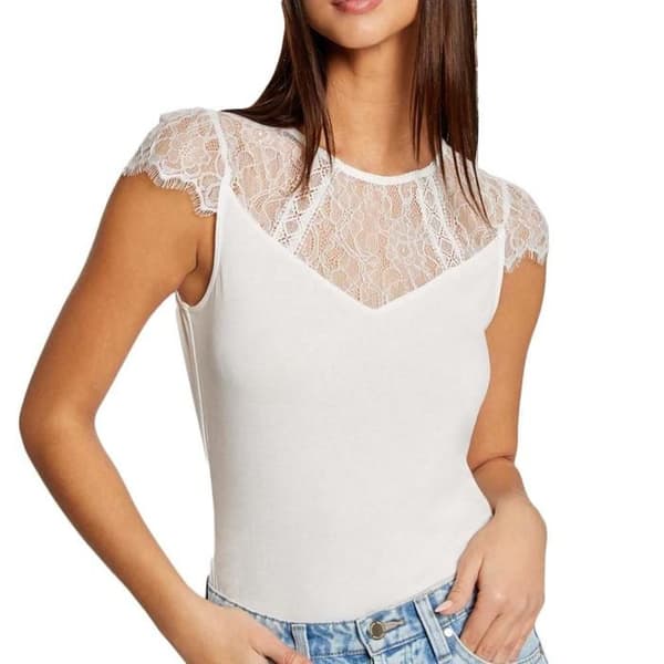 Ärmlös t-shirt - Morgan - Dgiulia - Off white - V-ringad - 95 % viskos
