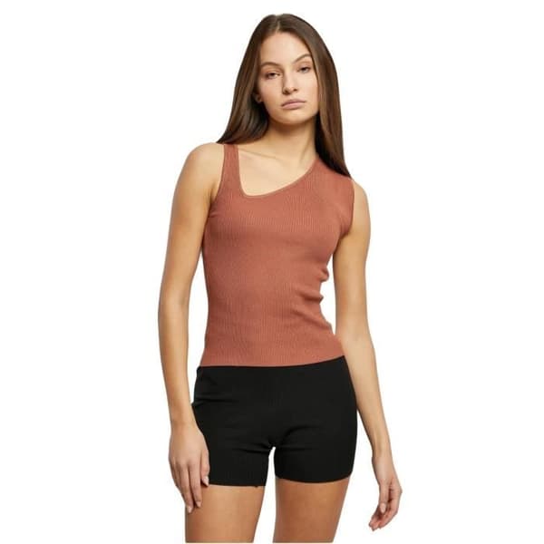 Urban Classics Rib asymmetriskt stickat linne för dam