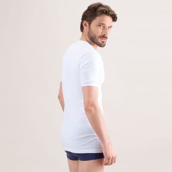 EMINENCE V-ringad t-shirt Vita män i ren premium bomull