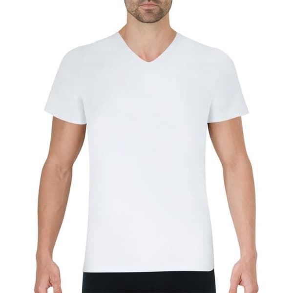 EMINENCE V-ringad t-shirt Vita män i ren premium bomull