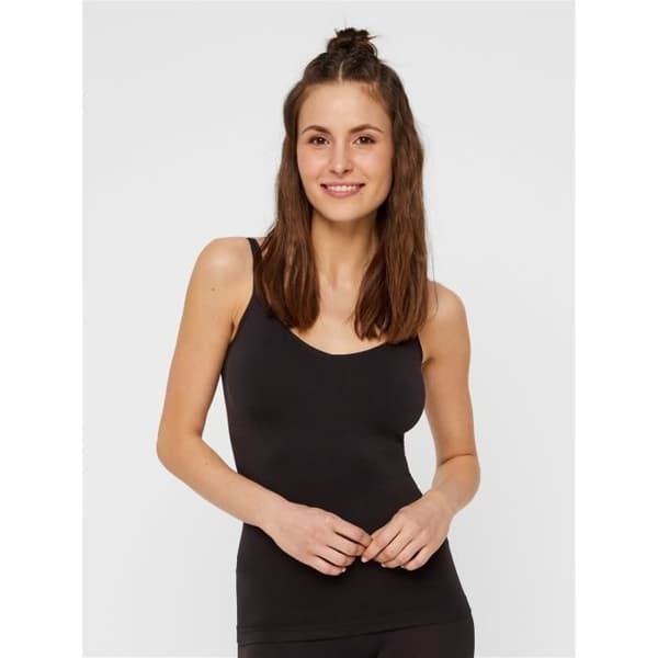 DamTanktop - Pieces - Enfärgad - Svart - Åtsittande - Bekväm och elegant