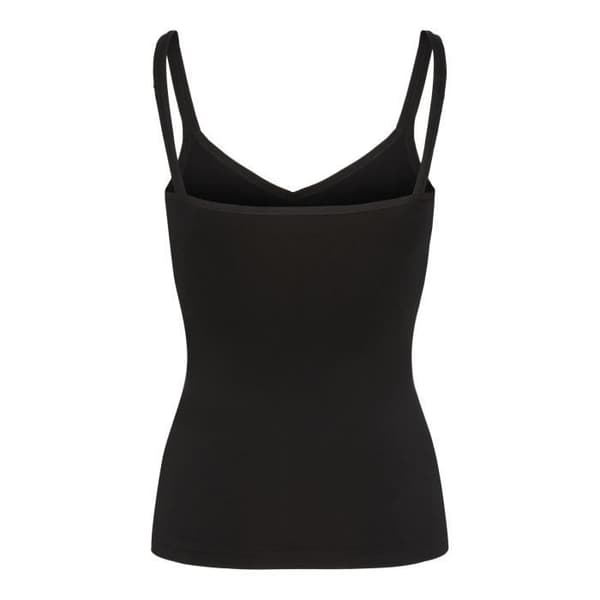 DamTanktop - Pieces - Enfärgad - Svart - Åtsittande - Bekväm och elegant