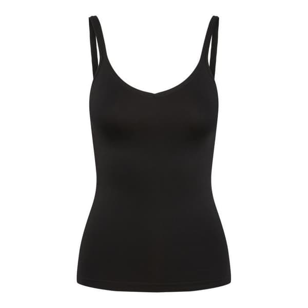 DamTanktop - Pieces - Enfärgad - Svart - Åtsittande - Bekväm och elegant