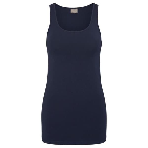 Långt linne för kvinnor - Vero Moda - My Soft Long - Blå - Ekologisk bomull - U-ringning
