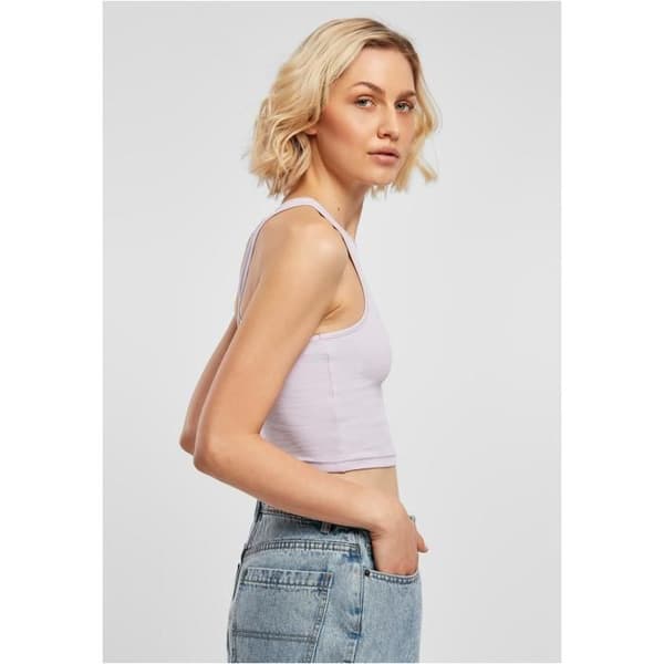Kort topp - URBAN CLASSICS - Damers korta ribbtop - Tajt - Lila lavendel - Kvinna