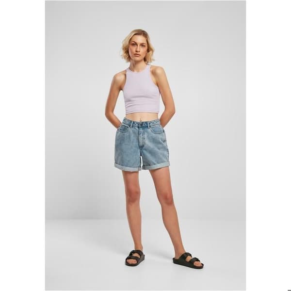 Kort topp - URBAN CLASSICS - Damers korta ribbtop - Tajt - Lila lavendel - Kvinna