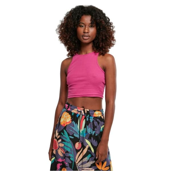 Kort ribbad t-shirt dam Urban Classics