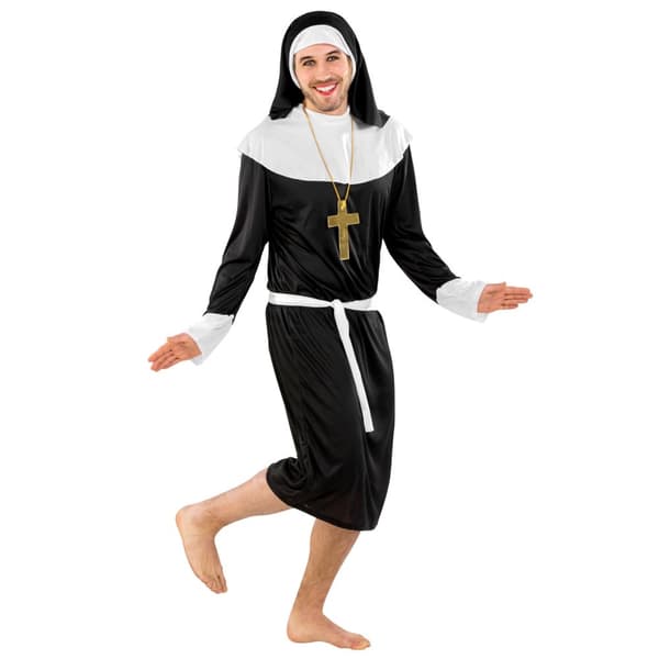 Nonne kostume mand Sort L