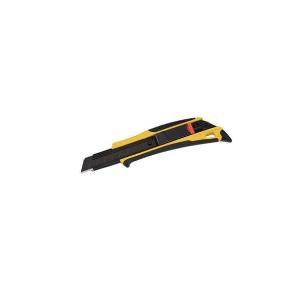 Självindragande 18 mm kniv med ett ergonomiskt grepp, en unik "Driver"-spets och en multifunktionell "Fin"