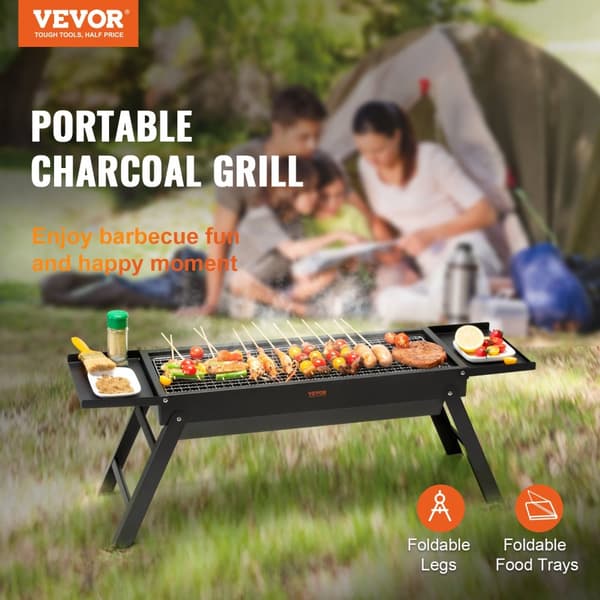 Bärbar kolgrill, kompakt hopfällbar grill, mini rökskåp