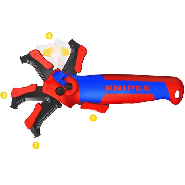 Knipex Strippekniv med glidesko skrallefunksjon